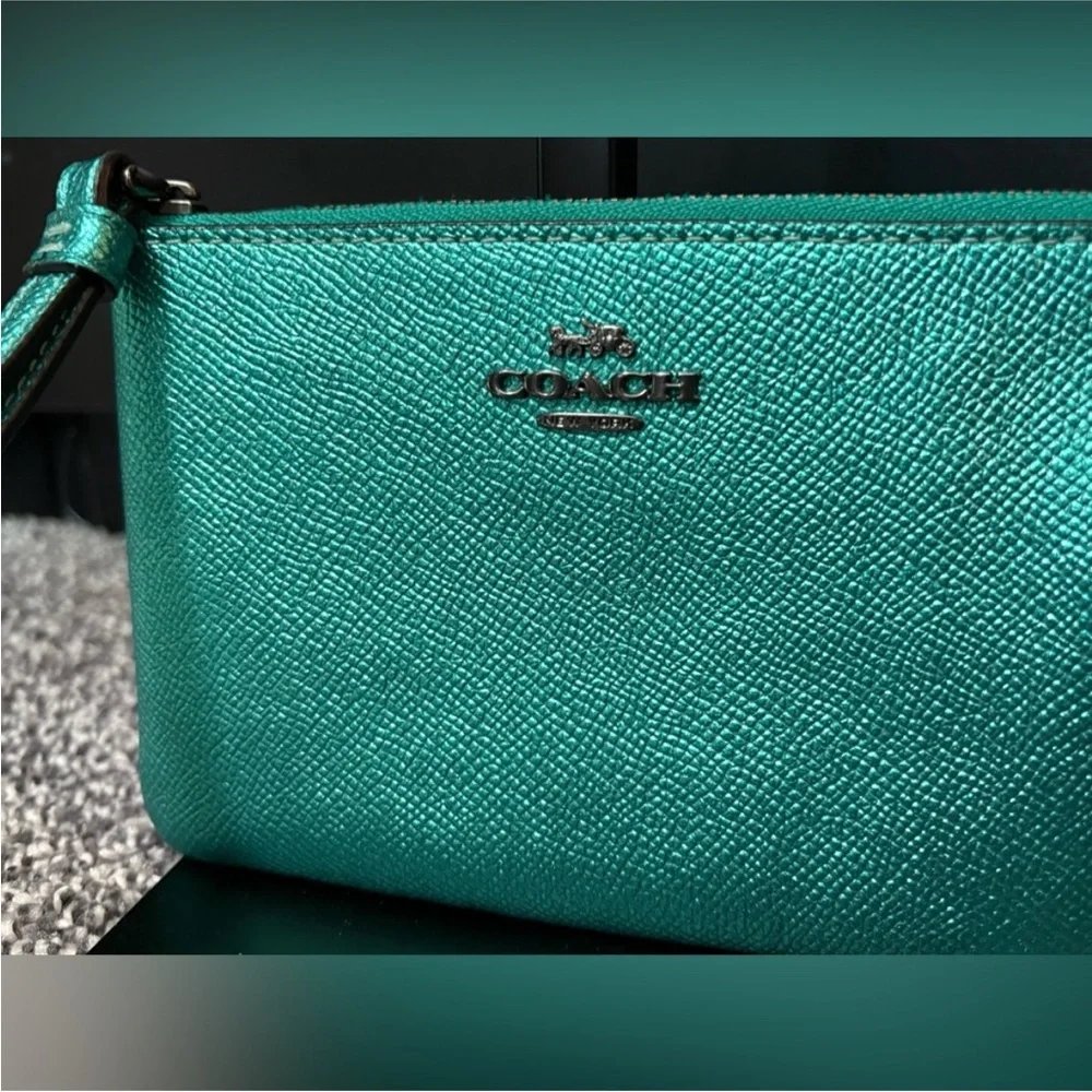 Coach Teal Wristlet Clutch